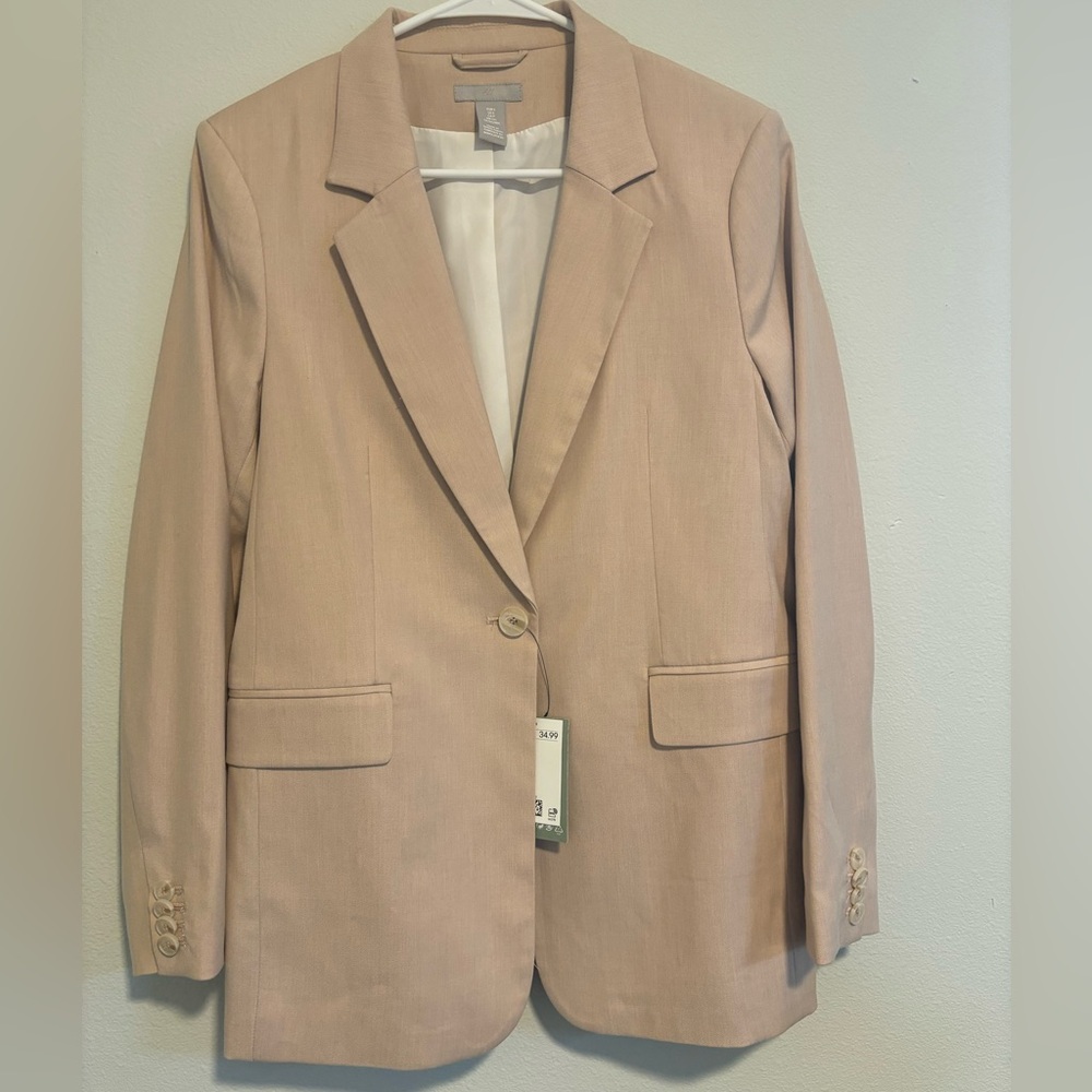 H&M Single Breasted Apricot/Tan Blazer, Size S